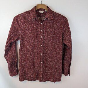 Eddie Bauer Floral Buttondown in Red/Pink, Sz L